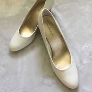Off white Almond Toe High Heels by Predictions